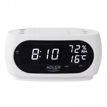 Adler AD 1186W äratuskell Digitaalne äratuskell Must, Valge