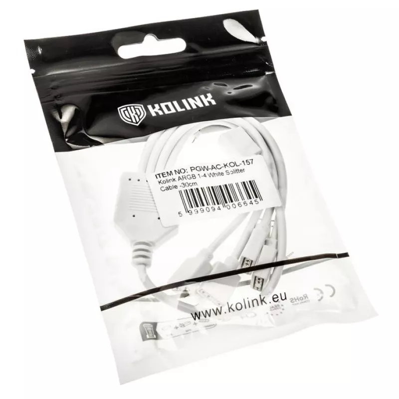 ARGB jaoturkaabel Kolink PGW-AC-KOL-157 30 cm valge 3-pin 5V ARGB päistele
