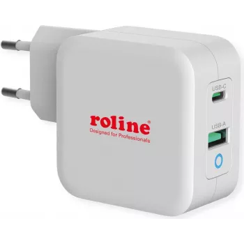 ROTRONIC-SECOMP Roline - Toiteadapter - 65 vatti - 3,25 A - PD, QC 3.0 - 2 väljundporti (USB, USB-C)
