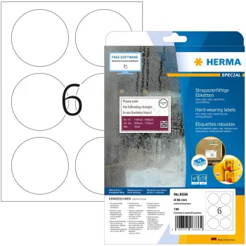Isekleepuv printerisilt HERMA Signs A4 Ø 85 mm