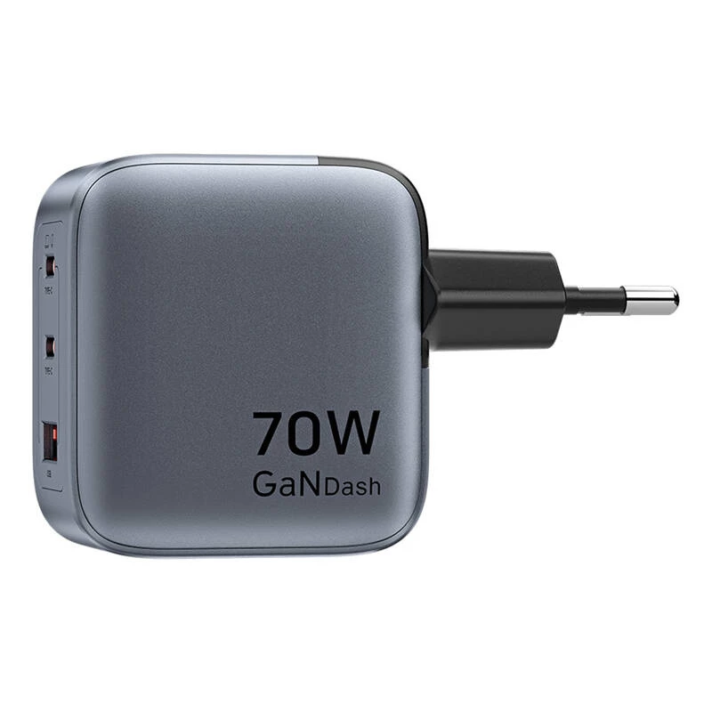 Vention GaN laadija FEXH0-EU 70W — 2x USB-C + 1x USB-A, PD 70W, 100–240V
