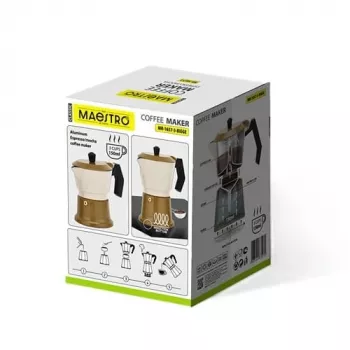 Alumiiniumist pliidikannu mokapott Maestro MR-1657-3-BEIGE – 3 tassi espressokann, beež