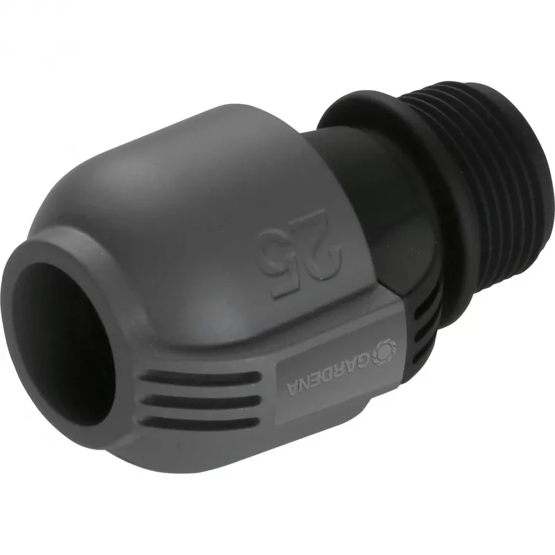 Sprinklersystem connector 25mm > 1, must ühendus/hall