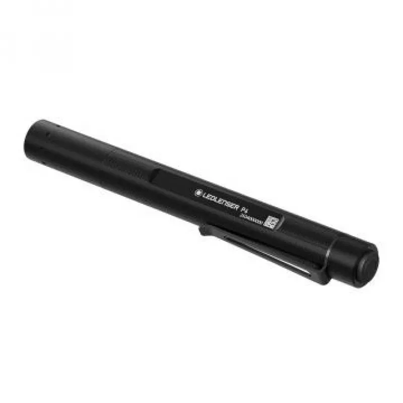 Pen flashlight Ledlenser P4 Must — kompaktne LED-pastakavalgusti, 180 lm, 90 m valgusvihk, AAA x2, IP54