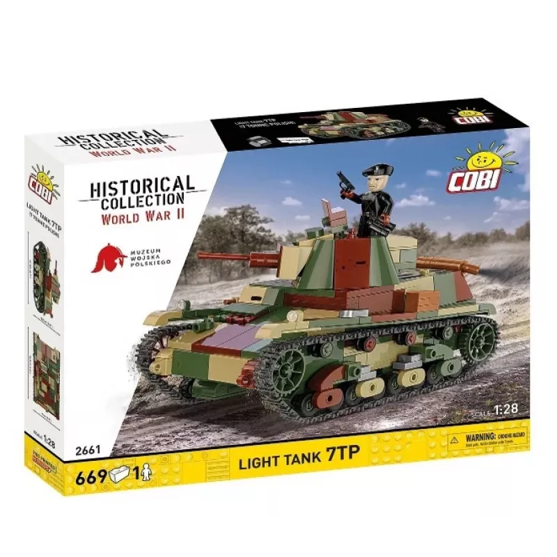 Cobi ehitusklotsid Kerge tank 7TP mudel, 669 osa, COBI-2661