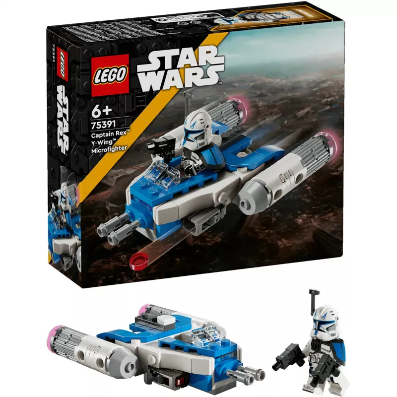LEGO Star Wars Captain Rex Y-Wing Microfighter Kollektsioneeritav Kloonisõdade Kosmoselaev Mänguasi Koos Minifiguuriga 6+ Aastastele Poistele