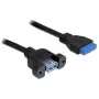 USB 3.0 F/F kaabel DeLOCK 83118 0,5 m must