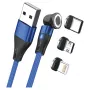 USB kaabel RealPower MagneticCharge3 1m USB A Blue Fast Charging Data Transfer