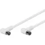 Wentronic Goobay Antenna Angled Connection Cable, 100% Shielded, White, 5 m - Coax Plug 90° Koax-Socket 90° (67356)