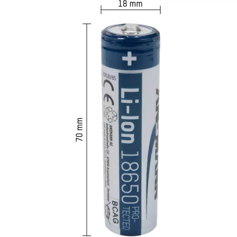 ANSMANN - Aku 18650 - Li-Ion - 2600 mAh - 9,36 Wh - Hõbedane (1307-0000)