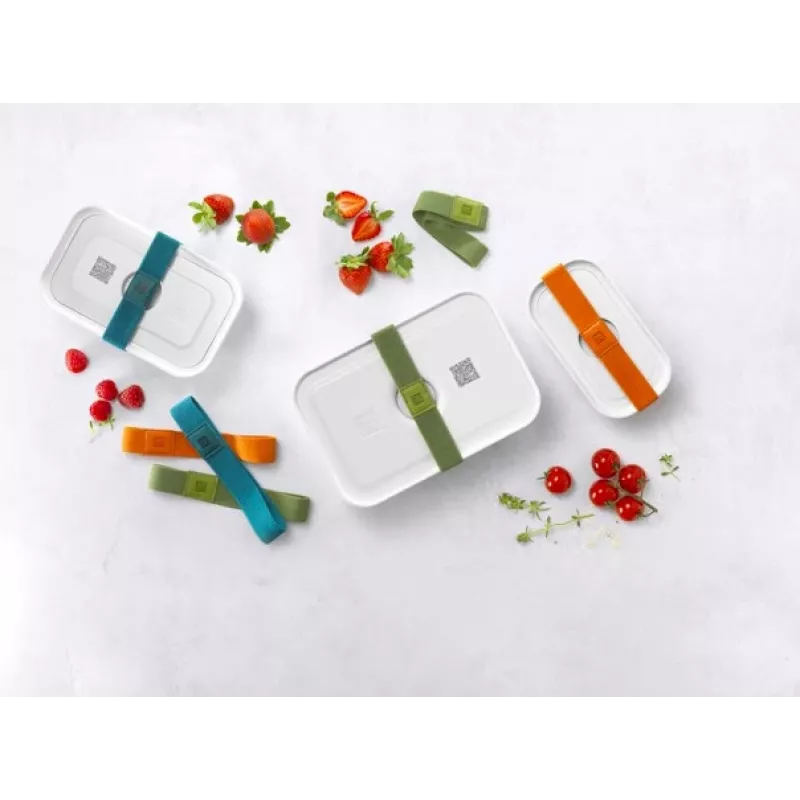 ZWILLING vaakumpakendaja karp 36807-007-0, plastikust ristkülikukujuline toidunõu, 1.1 l & 2.3 l, õhukindel lukustatav kaas, eemaldatav, poolläbipaistev valge