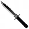 Fixed-blade survival knife cinema classic Rambo I CC-H1 — 360 mm üldpikkus, 225 mm sakiline terasest tera, must nahast tupp