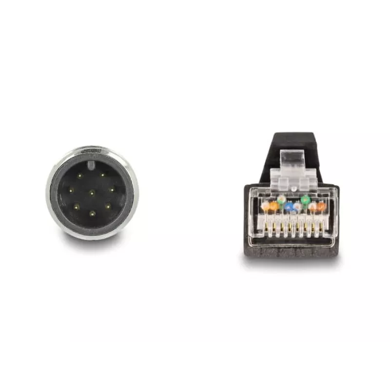 Võrgukaabel DeLOCK M12-kaabel A-kodeeritud 8 kontaktiga isane RJ45 isasele PUR (TPU) 1 m