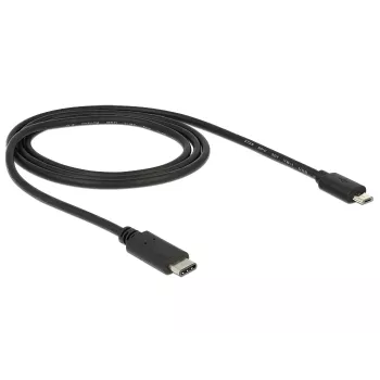 DeLOCK - USB-kaabel - 5-kontaktiline Micro-USB tüüp B (M) - 24-kontaktiline USB tüüp C (M) - 1,0 m (USB 3.1) - must (83602)