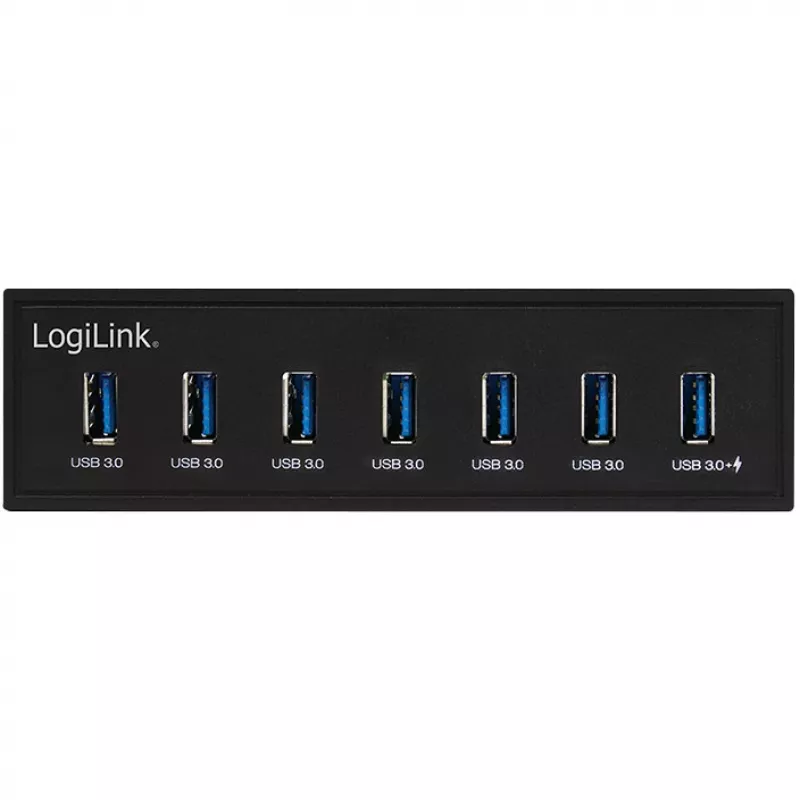 LogiLink USB 3.0 jaotur, 7-port 5.25 sisemine, kiirlaadimispordiga - Jaotur - 6 x SuperSpeed USB 3.0 + 1 x SuperSpeed USB 3.0 (laadimine)