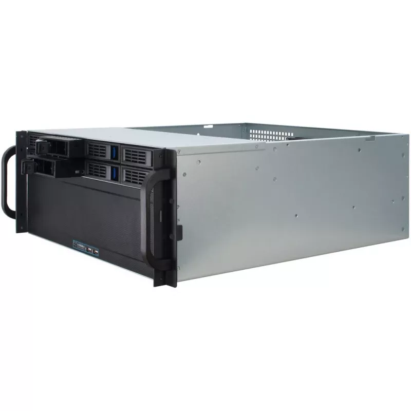 Serveri korpus Inter-Tech 4U-4408 hammas, must/hõbedane