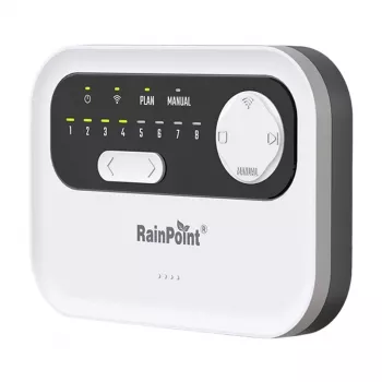 Sprinkler controller RainPoint HIC801W WiFi — 8-tsooniline niisutustaimer, Wi‑Fi ühendus