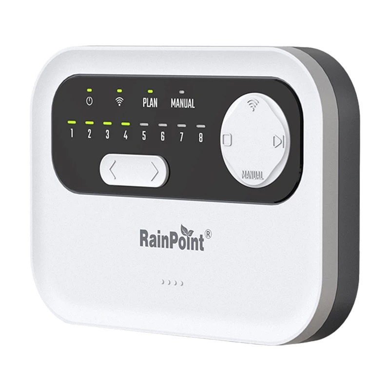 Sprinkler controller RainPoint HIC801W WiFi — 8-tsooniline niisutustaimer, Wi‑Fi ühendus