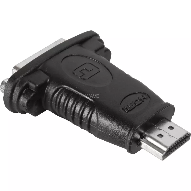 Wentronic Goobay HDMI™ / DVI-D adapter, HDMI standardpistik (tüüp A), must - 19-kontaktiline HDMI™ pistik > DVI-D (24+1) pesa (68098)
