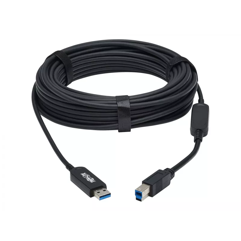 Eaton Tripp Lite Series USB 3.2 Gen 1 Plenum-Rated Fiber Active Optical Cable (AOC) - A/B M/M, must, 20m - USB-kaabel - USB Type A (M) USB Type B (M) - USB 3.2 Gen 1 - 20,0 m - P