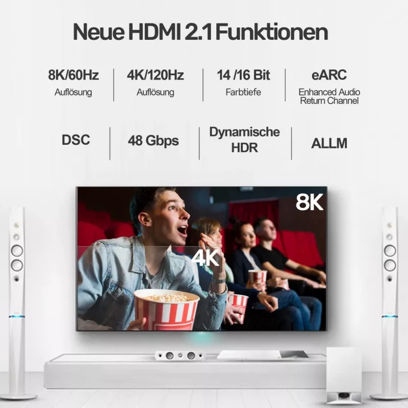 HDMI-kaabel Unitek 8K HDMI 2.1 Ultra Speed 3 m, tüüp A-pistik–isane, 48 Gbit/s, 60 Hz, must