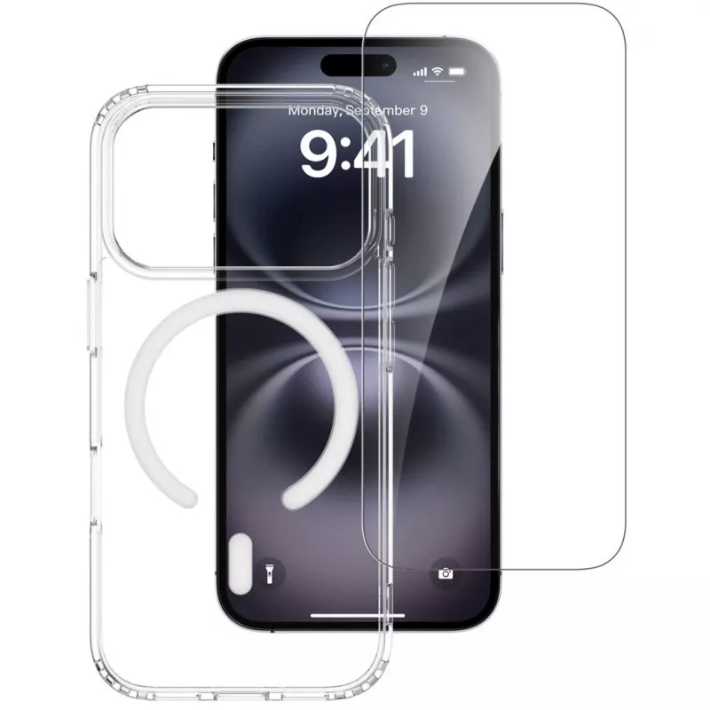 4smarts 360° Premium Protection kaitsekomplekt Apple iPhone 17 Pro jaoks, MagSafe-ühilduv, läbipaistev