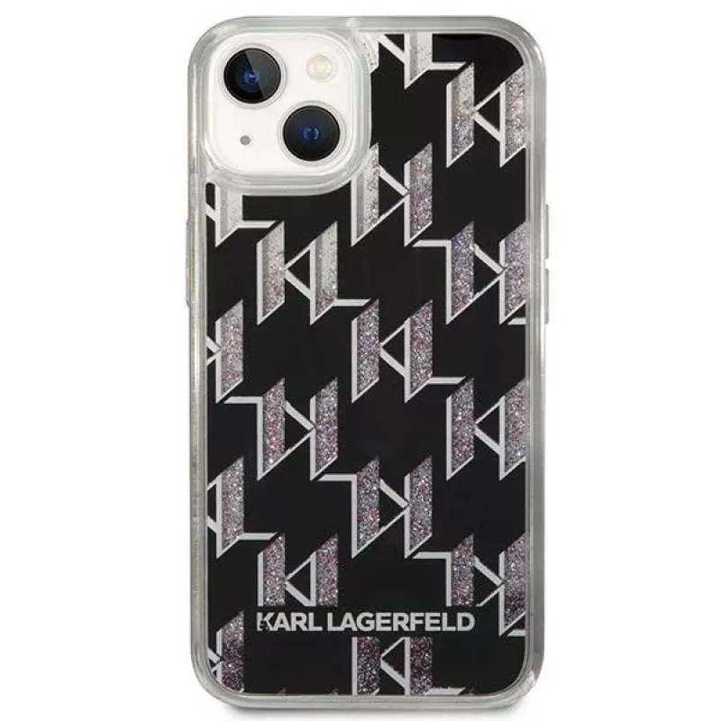 Karl Lagerfeld KLHCP14MLMNMK iPhone 14 Plus 6.7 kõva ümbris must / must Liquid Glitter Monogram