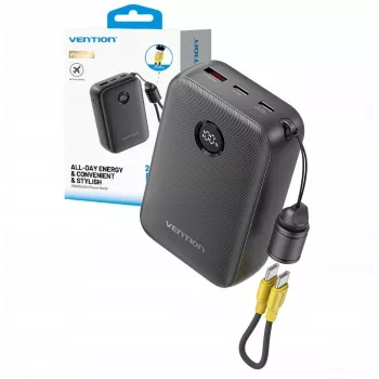 Kaasaskantav laadija Vention FKBB0-C 20000mAh akupank, 1x USB-A + 2x USB-C, must