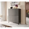 Shelving unit ABETO 100.5 x 40 x 121.5 cm grafiit/läikiv grafiit
