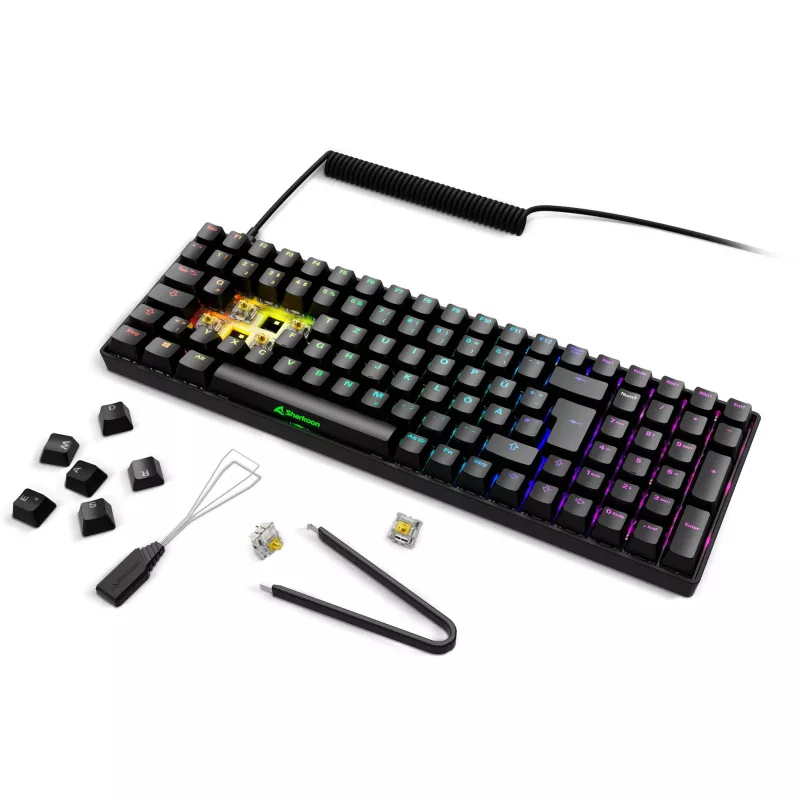Sharkoon Skiller SGK50 S2 musta DE-paigutusega Gateron Yellow klaviatuur