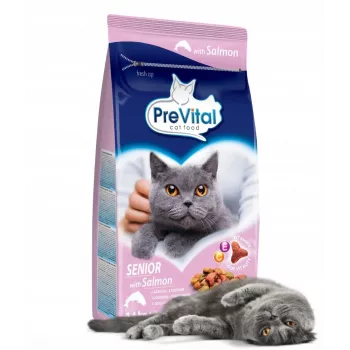 Kuiv kassitoit PREVITAL Senior lõhe 1,4 kg — seeniorvormel, 31% valku, 9% rasva