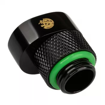 Adapter BitsPower X-Cross G1/4 tolli isane G1/4 tolli emasele, 5 mm nihe, mattmust