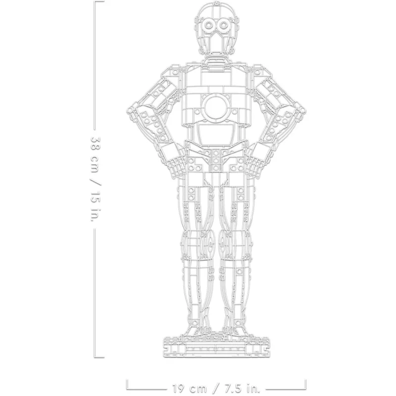 LEGO ehitatav figuur Star Wars C-3PO mudel 75398 — 1 138 osa, 380 mm väljapanekukollektsiooni ese