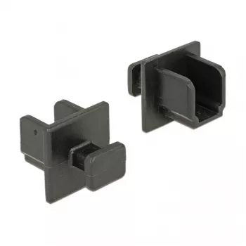 Pistikupesa turvakate DELOCK 64010, polüpropüleen, must, 12,2×15,2×12 mm, 10 tk pakendis