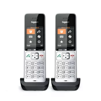 Gigaset COMFORT 500HX duo Analoog/DECT telefon Kõne tuvastus Must, Hõbedane