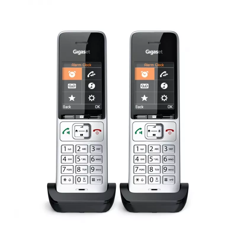 Gigaset COMFORT 500HX duo Analoog/DECT telefon Kõne tuvastus Must, Hõbedane