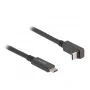 Delock - USB-kaabel - 24 pin USB-C (M) -> 24 pin USB-C (M) nurga all - USB 3,2 Gen 2 - 3 A - 1,0 m - USB Power Delivery (60 W), toetab 4K 144 Hz (3840 x 2160), kuni 10 Gbps andmeedastus