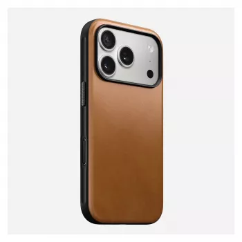 Mobiiltelefoni ümbris Nomad Modern Leather Case kate iPhone 17 Pro, 16 cm (6,3 tolli), tan, nahk ja PC/TPU