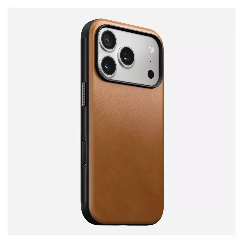 Mobiiltelefoni ümbris Nomad Modern Leather Case kate iPhone 17 Pro, 16 cm (6,3 tolli), tan, nahk ja PC/TPU