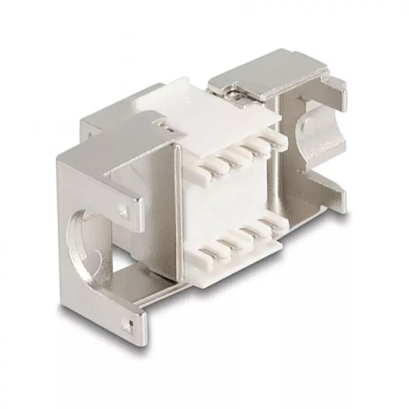 Keystone-moodul DELOCK 90723 — lame RJ-45 pesa, hõbe/valge, 16×28,5×22,6 mm
