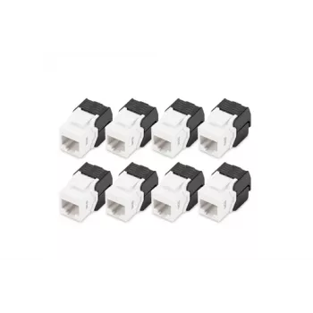 Digitus CAT 6 Keystone Jack varjestamata 8 tk Lame Must Valge RJ-45