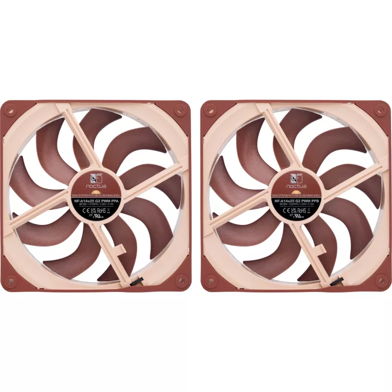 Noctua NF-A14x25 G2 PWM Sx2 PP 140mm kahe ventilaatori komplekt