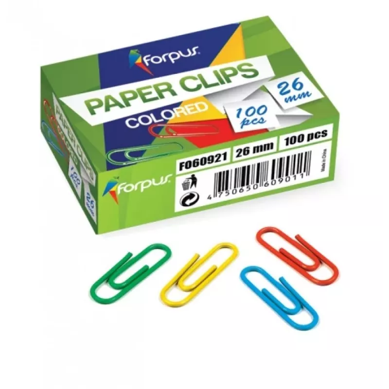 Clips Forpus, värviline, 26 mm, ümmargune (100) 1104-008