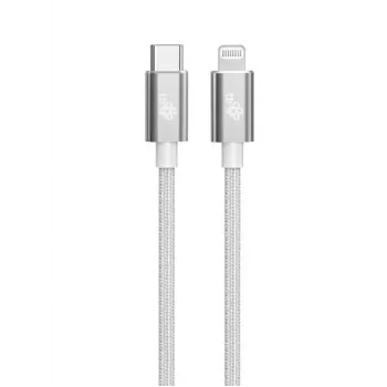 TB kaabel USB-C - Lightning braided 1m, Hõbedane