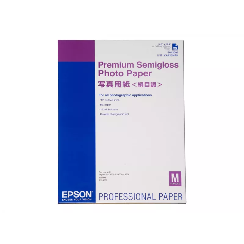 Epsoni Premium-poolmatt fotopaber, DIN A2, 250 g/m², 25 lehte