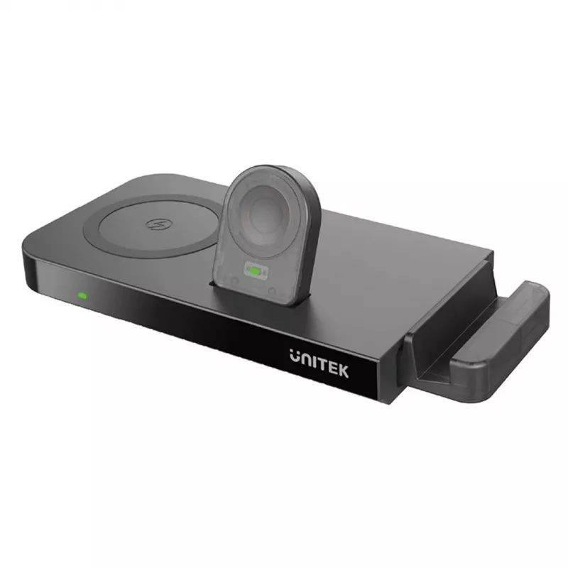UNITEK MagMighty Combo 5 juhtmevaba laadimisalus kõrvaklappidele nutitelefonile nutikellale must USB kiirlaadimine
