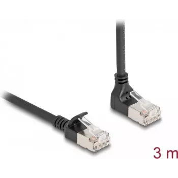 Võrgukaabel DeLOCK RJ45 Cat.6A 3m Must 90° Alla Suunatud Nurgaga