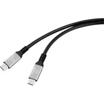 Renkforce USB-C-kaabel USB4-pistik Must Alumiinium-pistik Silikoon (RF-6805038)