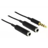 DeLOCK 65575 helikaabel 0,25 m 3,5 mm pistik 2 x 3,5 mm pesa must