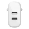 Belkin BOOST CHARGE - Toiteplokk - 24 W - QC 3.0 - 2 väljundporti (USB) - Valge (WCB002VFWH)